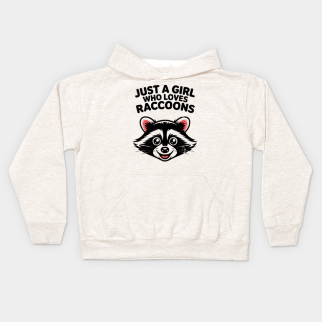 Just a Girl Who Loves Raccoons Kids Hoodie by CreativeSage
