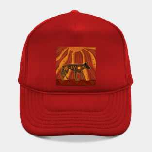 Energizing Aboriginal Dingo Artwork Hat