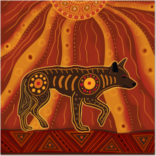 Energizing Aboriginal Dingo Artwork Posters and Art