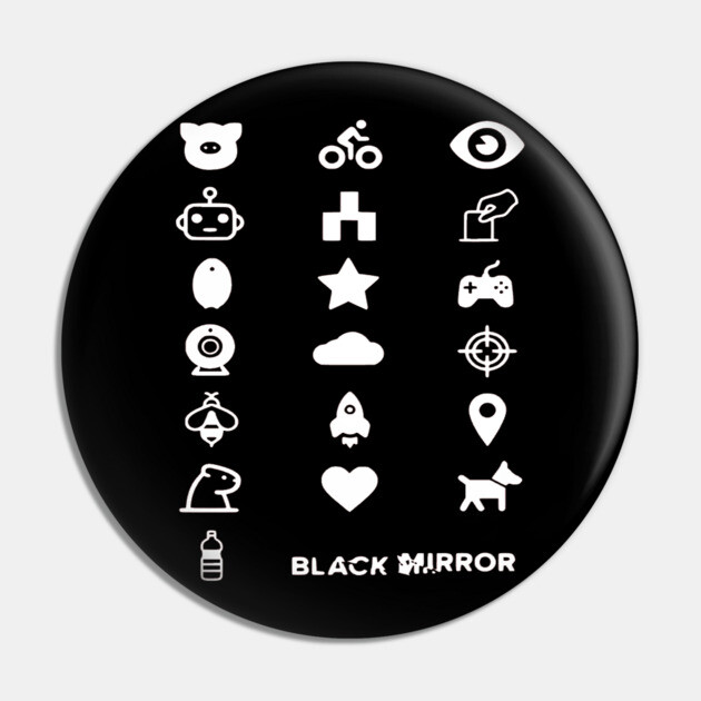 Black Mirror Icons Black Mirror Pin TeePublic