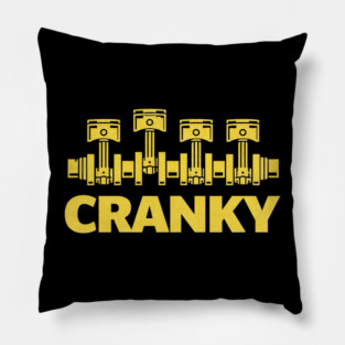 Cranky Car Engine Crankshaft Fathers Day Best Dad Men Humor Pillow