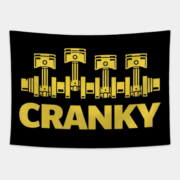Cranky Car Engine Crankshaft Fathers Day Best Dad Men Humor Tapestry by shirtlux