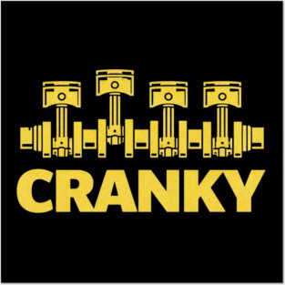 Cranky Car Engine Crankshaft Fathers Day Best Dad Men Humor Posters and Art