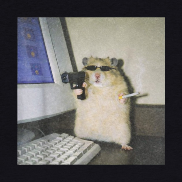 Cyber Hamster Meme Cringe Funny Animal Vintage Graphic by Donald's Store 2