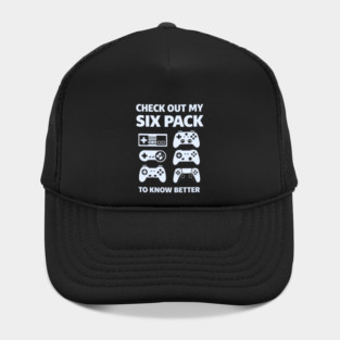 Check Out My Six Pack Funny Gamer Video Game Lover Gaming Hat
