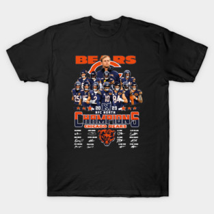 chicago bears nfc north champions 2025 funny black T-Shirt