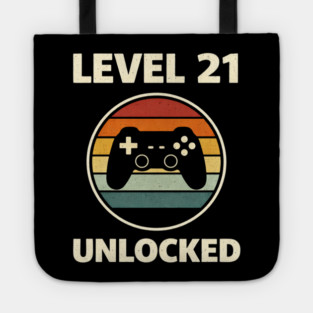 Level 21 Unlocked Funny Video Gamer 21st Birthday Tote