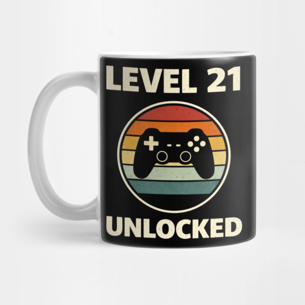 Level 21 Unlocked Funny Video Gamer 21st Birthday by shirtlux
