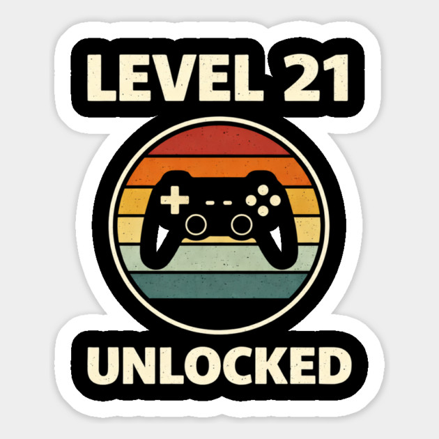 Level 21 Unlocked Funny Video Gamer 21st Birthday Magnet by shirtlux