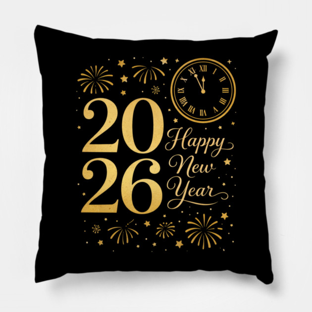 Happy New Year Party 2026 Family Matching Crew Celebration Pillow by shirtlux