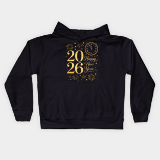 Happy New Year Party 2026 Family Matching Crew Celebration Kids Hoodie