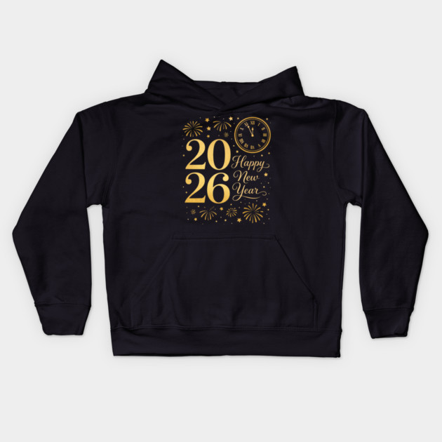Happy New Year Party 2026 Family Matching Crew Celebration Kids Hoodie by shirtlux