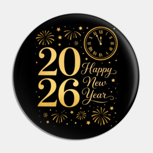 Happy New Year Party 2026 Family Matching Crew Celebration Pin