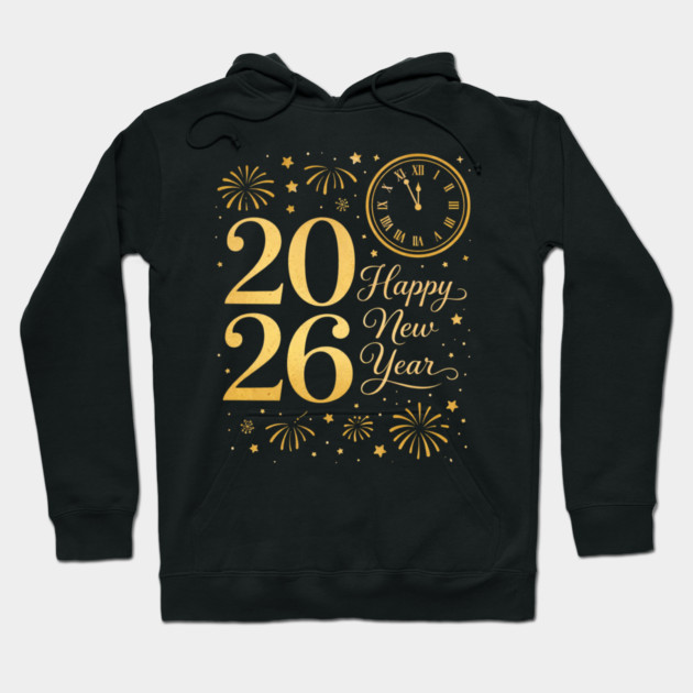 Happy New Year Party 2026 Family Matching Crew Celebration Hoodie by shirtlux