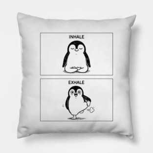 Inhale Exhale (Penguin) Pillow