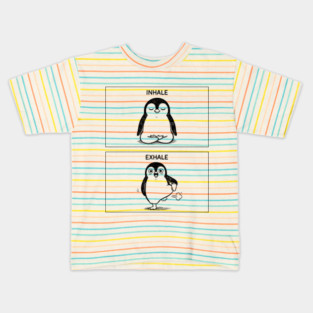 Inhale Exhale (Penguin) Kids T-Shirt