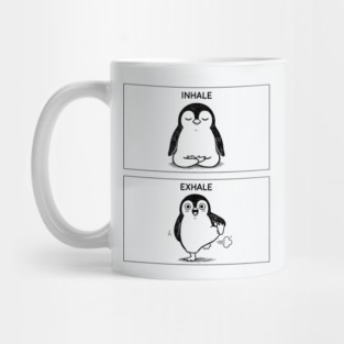Inhale Exhale (Penguin) Mug