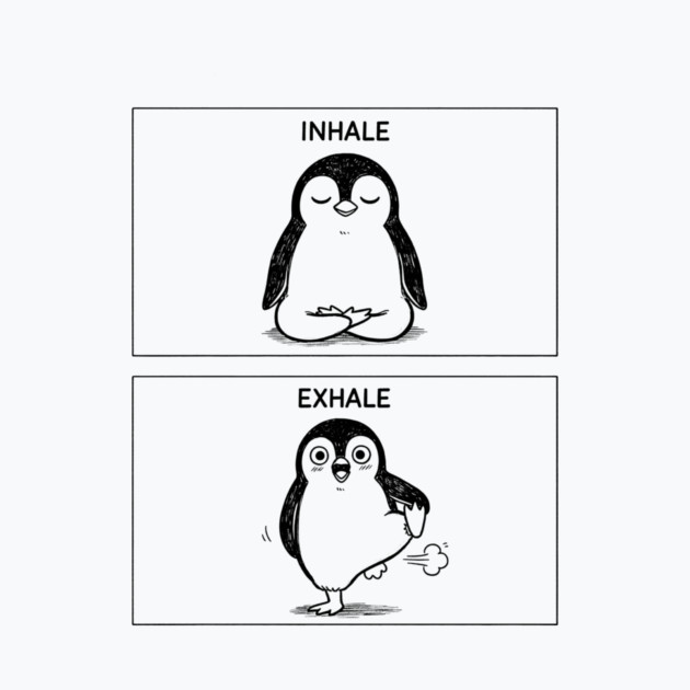 Inhale Exhale (Penguin) by CreativeSage