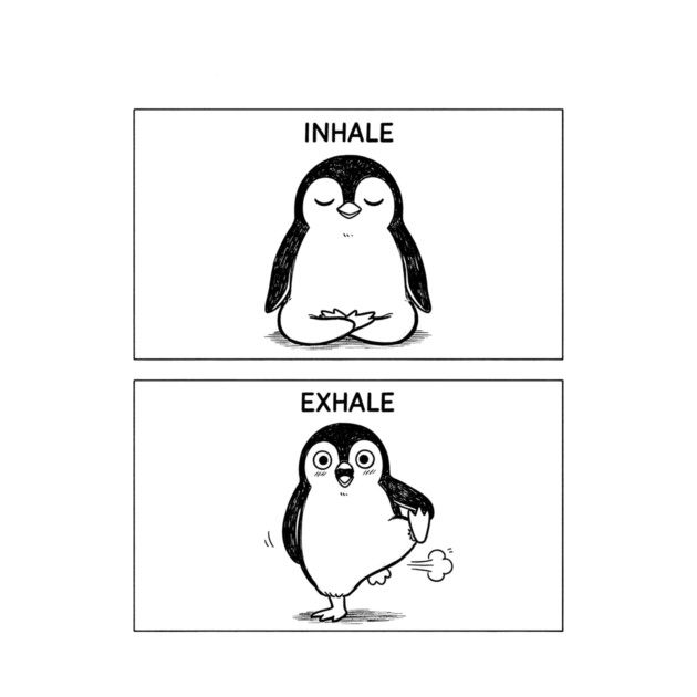 Inhale Exhale (Penguin) by CreativeSage