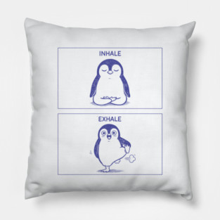 Inhale Exhale (Penguin) Pillow