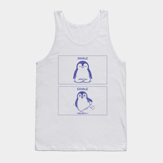 Inhale Exhale (Penguin) Tank Top by CreativeSage