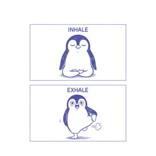Inhale Exhale (Penguin) T-Shirt