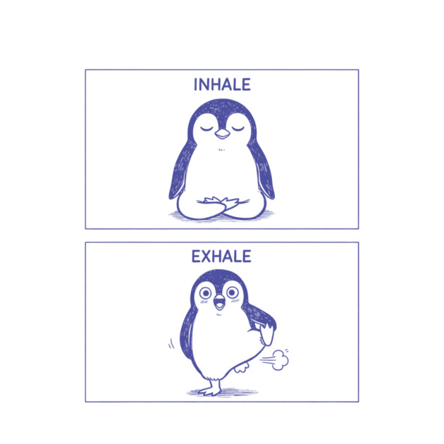 Inhale Exhale (Penguin) by CreativeSage