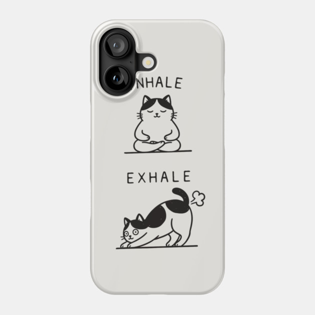 Inhale Exhale (Cat) Phone Case by CreativeSage