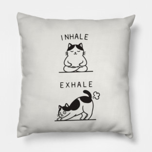Inhale Exhale (Cat) Pillow