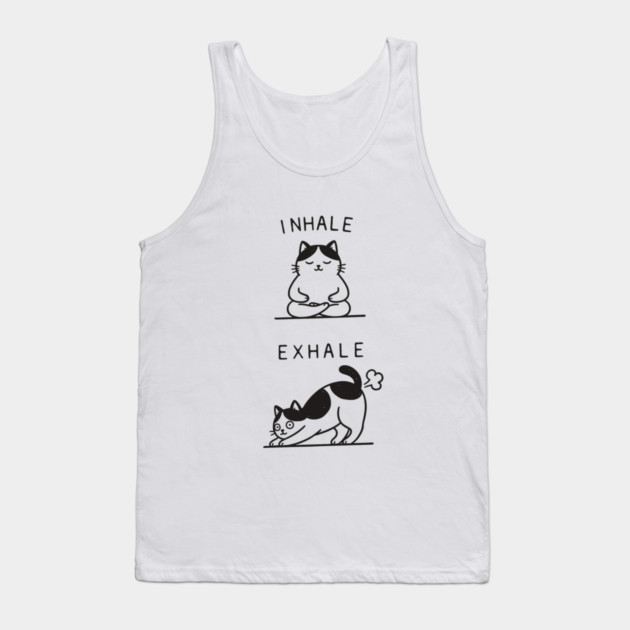 Inhale Exhale (Cat) Tank Top by CreativeSage