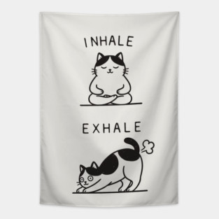 Inhale Exhale (Cat) Tapestry