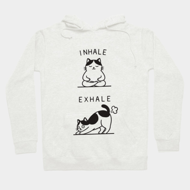Inhale Exhale (Cat) Hoodie by CreativeSage