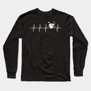Drums Heartbeat Drummer & Percussionist Long Sleeve T-Shirt