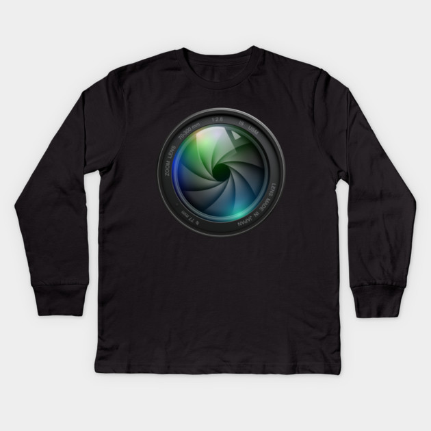 Aperture Lens Kids Long Sleeve T-Shirt by Litehouse Tees