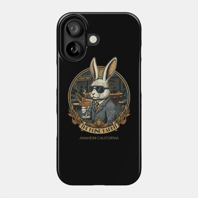 The Blind Rabbit Speakeasy Anaheim California Lounge Bar Distressed Look Phone Case by Joaddo