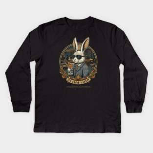 The Blind Rabbit Speakeasy Anaheim California Lounge Bar Distressed Look Kids Long Sleeve T-Shirt