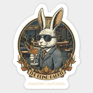 The Blind Rabbit Speakeasy Anaheim California Lounge Bar Distressed Look Sticker