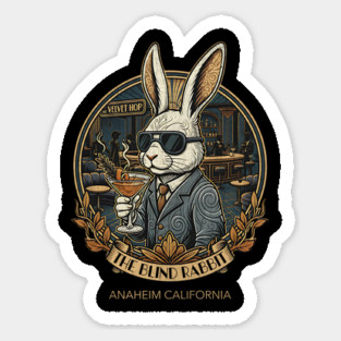 The Blind Rabbit Speakeasy Anaheim California Lounge Bar Distressed Look Magnet