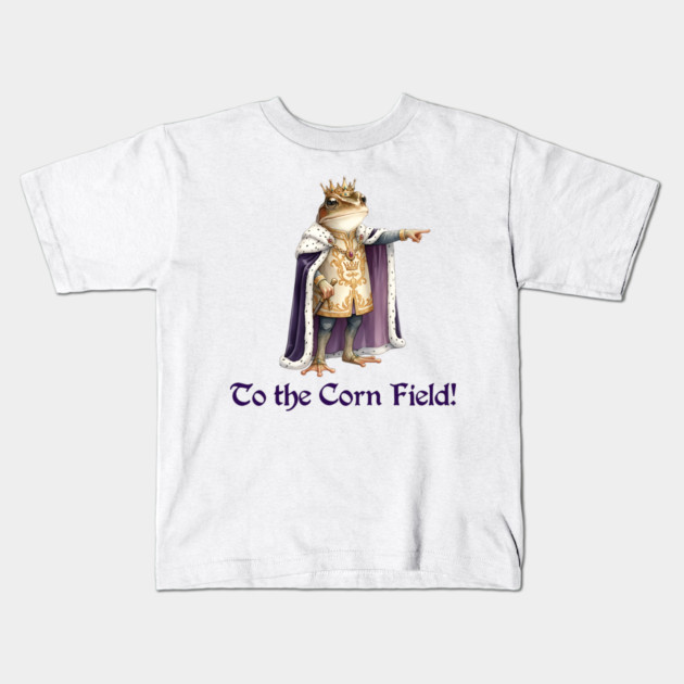 Frog King: "To the Corn Field!" Kids T-Shirt by Luxinda