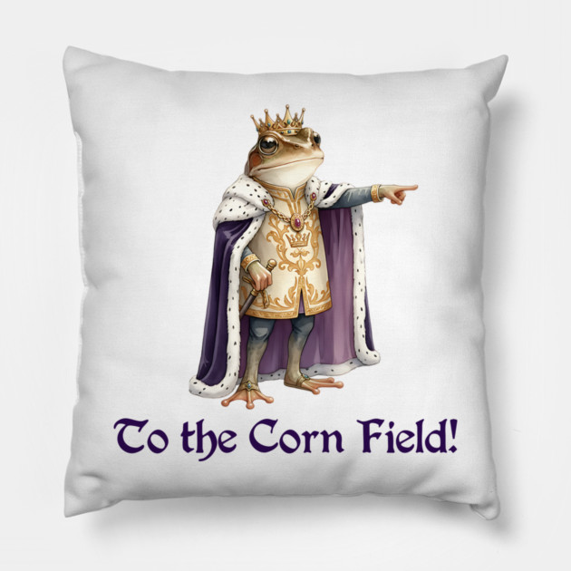 Frog King: "To the Corn Field!" Pillow by Luxinda