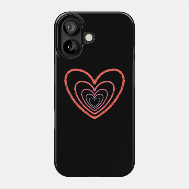 Concentric Hearts of Love Phone Case by Creatifly Graphic Tees
