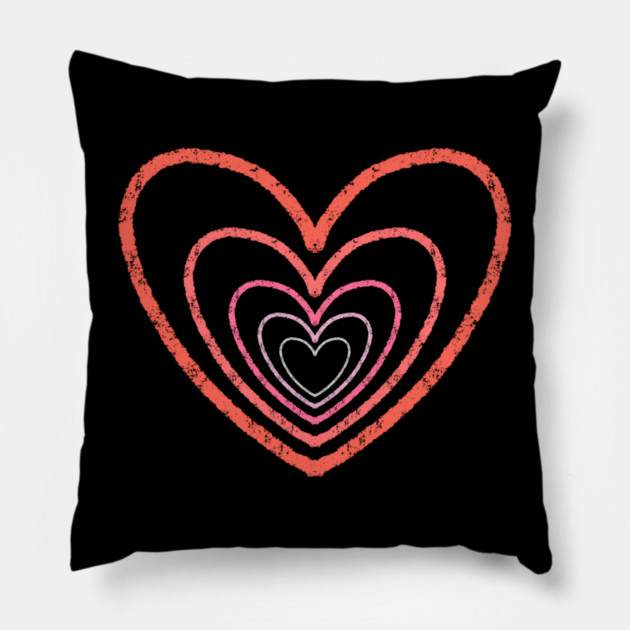 Concentric Hearts of Love Pillow by Creatifly Graphic Tees