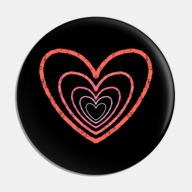 Concentric Hearts of Love Pin by Creatifly Graphic Tees