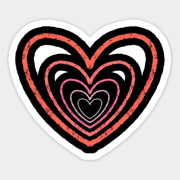 Concentric Hearts of Love Magnet by Creatifly Graphic Tees