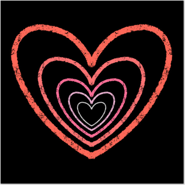 Concentric Hearts of Love Wall Art by Creatifly Graphic Tees