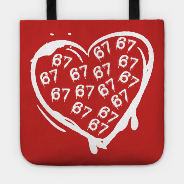 Graffiti 67 Heart Tote by Creatifly Graphic Tees
