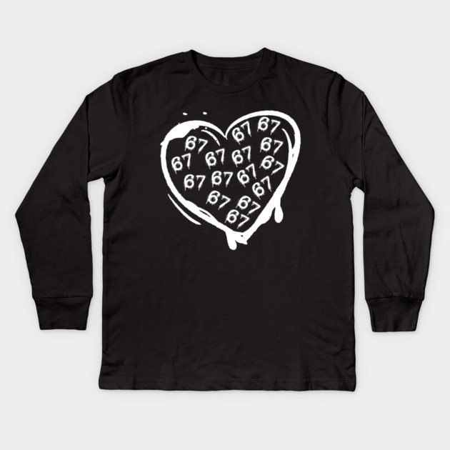 Graffiti 67 Heart Kids Long Sleeve T-Shirt by Creatifly Graphic Tees
