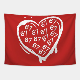 Graffiti 67 Heart Tapestry