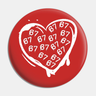Graffiti 67 Heart Pin