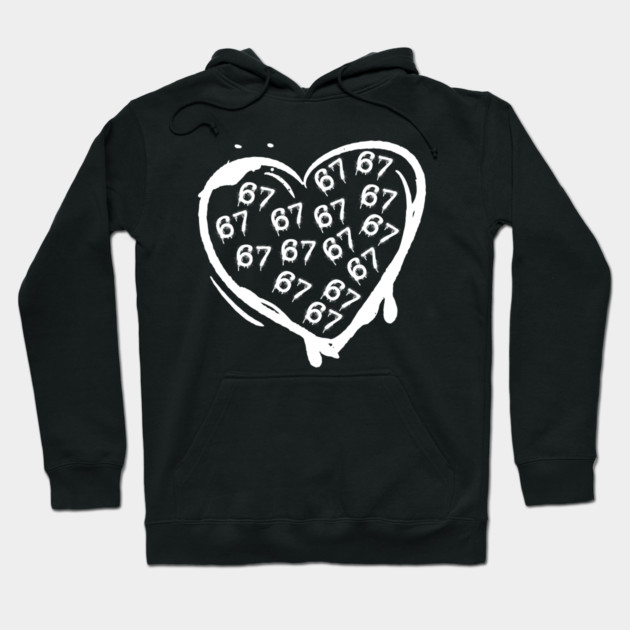Graffiti 67 Heart Hoodie by Creatifly Graphic Tees